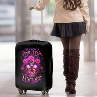 Three Rose Skull Luggage Cover Stuck Between Idk Idc And Idgaf - Wonder Print Shop