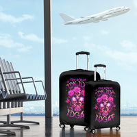 Three Rose Skull Luggage Cover Stuck Between Idk Idc And Idgaf - Wonder Print Shop