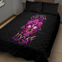 Three Rose Skull Quilt Bed Set Stuck Between Idk Idc And Idgaf - Wonder Print Shop