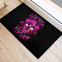 Three Rose Skull Rubber Doormat Stuck Between Idk Idc And Idgaf - Wonder Print Shop