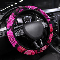 Three Rose Skull Steering Wheel Cover Stuck Between Idk Idc And Idgaf - Wonder Print Shop