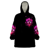 Three Rose Skull Wearable Blanket Hoodie Stuck Between Idk Idc And Idgaf - Wonder Print Shop
