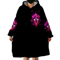 Three Rose Skull Wearable Blanket Hoodie Stuck Between Idk Idc And Idgaf - Wonder Print Shop
