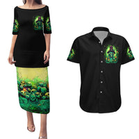 Witch Skull Couples Matching Puletasi Dress and Hawaiian Shirt We Are The Granddaughters Of The Witches - Wonder Print Shop