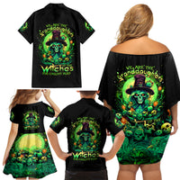 Witch Skull Family Matching Off Shoulder Short Dress and Hawaiian Shirt We Are The Granddaughters Of The Witches - Wonder Print Shop