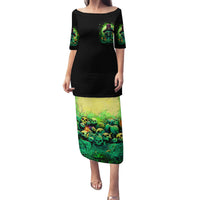 Witch Skull Family Matching Puletasi Dress and Hawaiian Shirt We Are The Granddaughters Of The Witches - Wonder Print Shop