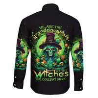 Witch Skull Family Matching Short Sleeve Bodycon Dress and Hawaiian Shirt We Are The Granddaughters Of The Witches - Wonder Print Shop