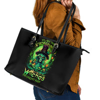 Witch Skull Leather Tote Bag We Are The Granddaughters Of The Witches - Wonder Print Shop