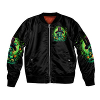 Witch Skull Sleeve Zip Bomber Jacket We Are The Granddaughters Of The Witches - Wonder Print Shop