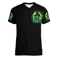 Witch Skull Women V Neck T Shirt We Are The Granddaughters Of The Witches - Wonder Print Shop