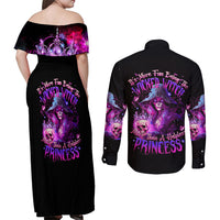 Witch Skull Couples Matching Off Shoulder Maxi Dress and Long Sleeve Button Shirt It's More Fun Being The Wicked Witch - Wonder Print Shop