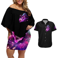 Witch Skull Couples Matching Off Shoulder Short Dress and Hawaiian Shirt It's More Fun Being The Wicked Witch - Wonder Print Shop