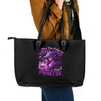 Witch Skull Leather Tote Bag It's More Fun Being The Wicked Witch - Wonder Print Shop