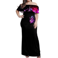 Witch Skull Off Shoulder Maxi Dress It's More Fun Being The Wicked Witch - Wonder Print Shop
