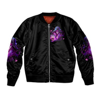Witch Skull Sleeve Zip Bomber Jacket It's More Fun Being The Wicked Witch - Wonder Print Shop