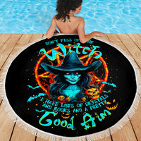 Witch Skull Beach Blanket Don't Pss Off The Witch - Wonder Print Shop