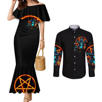 Witch Skull Couples Matching Mermaid Dress and Long Sleeve Button Shirt Don't Pss Off The Witch DT01