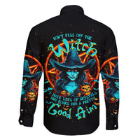 Witch Skull Family Matching Long Sleeve Bodycon Dress and Hawaiian Shirt Don't Pss Off The Witch - Wonder Print Shop