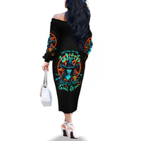 Witch Skull Family Matching Off Shoulder Long Sleeve Dress and Hawaiian Shirt Don't Pss Off The Witch - Wonder Print Shop