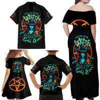 Witch Skull Family Matching Off Shoulder Maxi Dress and Hawaiian Shirt Don't Pss Off The Witch - Wonder Print Shop