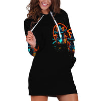 Witch Skull Hoodie Dress Don't Pss Off The Witch - Wonder Print Shop