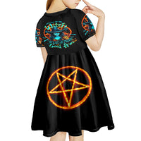 Witch Skull Kid Short Sleeve Dress Don't Pss Off The Witch - Wonder Print Shop