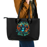 Witch Skull Leather Tote Bag Don't Pss Off The Witch - Wonder Print Shop