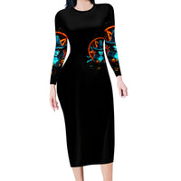 Witch Skull Long Sleeve Bodycon Dress Don't Pss Off The Witch - Wonder Print Shop