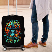 Witch Skull Luggage Cover Don't Pss Off The Witch - Wonder Print Shop