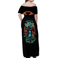 Witch Skull Off Shoulder Maxi Dress Don't Pss Off The Witch - Wonder Print Shop