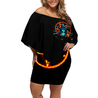 Witch Skull Off Shoulder Short Dress Don't Pss Off The Witch - Wonder Print Shop