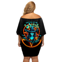 Witch Skull Off Shoulder Short Dress Don't Pss Off The Witch - Wonder Print Shop