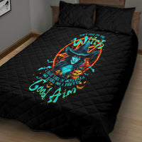 Witch Skull Quilt Bed Set Don't Pss Off The Witch - Wonder Print Shop