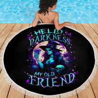 Witch Skull Beach Blanket Hello Darkness My Old Friend - Wonder Print Shop