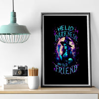 Witch Skull Canvas Wall Art Hello Darkness My Old Friend - Wonder Print Shop