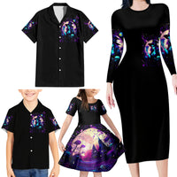 Witch Skull Family Matching Long Sleeve Bodycon Dress and Hawaiian Shirt Hello Darkness My Old Friend - Wonder Print Shop