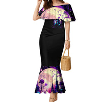 Witch Skull Family Matching Mermaid Dress and Hawaiian Shirt Hello Darkness My Old Friend - Wonder Print Shop