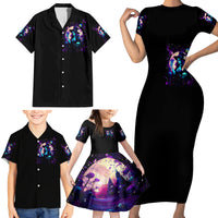 Witch Skull Family Matching Short Sleeve Bodycon Dress and Hawaiian Shirt Hello Darkness My Old Friend - Wonder Print Shop