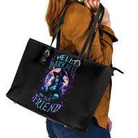 Witch Skull Leather Tote Bag Hello Darkness My Old Friend - Wonder Print Shop