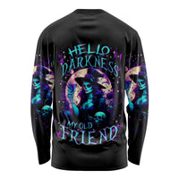 Witch Skull Long Sleeve Shirt Hello Darkness My Old Friend - Wonder Print Shop