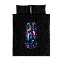 Witch Skull Quilt Bed Set Hello Darkness My Old Friend - Wonder Print Shop