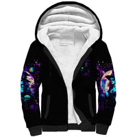 Witch Skull Sherpa Hoodie Hello Darkness My Old Friend - Wonder Print Shop