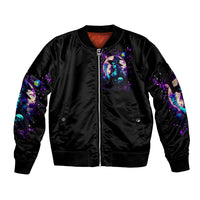 Witch Skull Sleeve Zip Bomber Jacket Hello Darkness My Old Friend - Wonder Print Shop