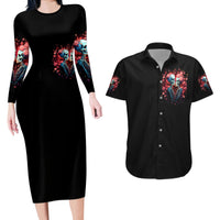 Couple Skull Couples Matching Long Sleeve Bodycon Dress and Hawaiian Shirt You & Me We Got This - Wonder Print Shop