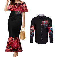 Couple Skull Couples Matching Mermaid Dress and Long Sleeve Button Shirt You & Me We Got This DT01