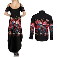 Couple Skull Couples Matching Summer Maxi Dress and Long Sleeve Button Shirt You & Me We Got This - Wonder Print Shop
