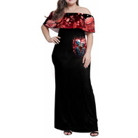 Couple Skull Family Matching Off Shoulder Maxi Dress and Hawaiian Shirt You & Me We Got This - Wonder Print Shop