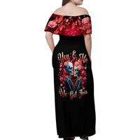Couple Skull Family Matching Off Shoulder Maxi Dress and Hawaiian Shirt You & Me We Got This - Wonder Print Shop
