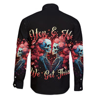 Couple Skull Family Matching Off Shoulder Short Dress and Hawaiian Shirt You & Me We Got This - Wonder Print Shop