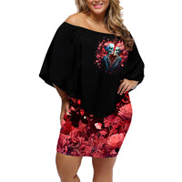 Couple Skull Family Matching Off Shoulder Short Dress and Hawaiian Shirt You & Me We Got This - Wonder Print Shop